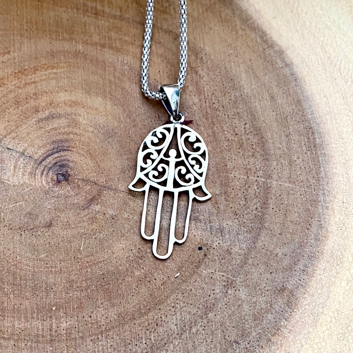 Hamza Sterling Silver Popcorn Chain Necklace