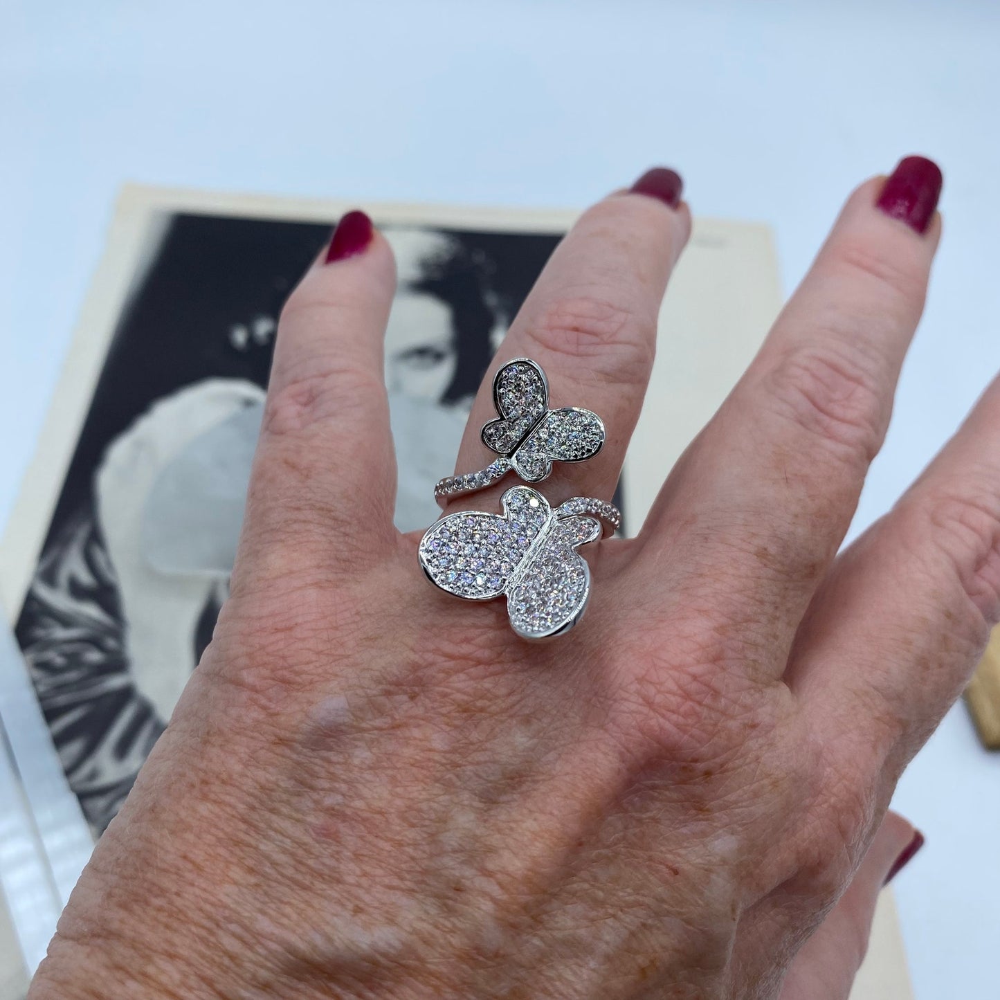 Butterly CZ Statement Ring