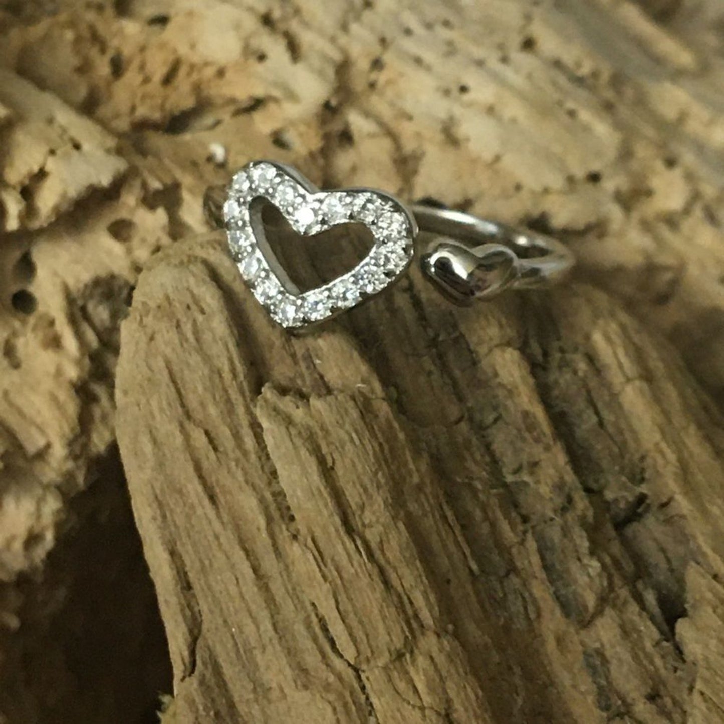 Sterling Silver CZ Heart Toe Ring