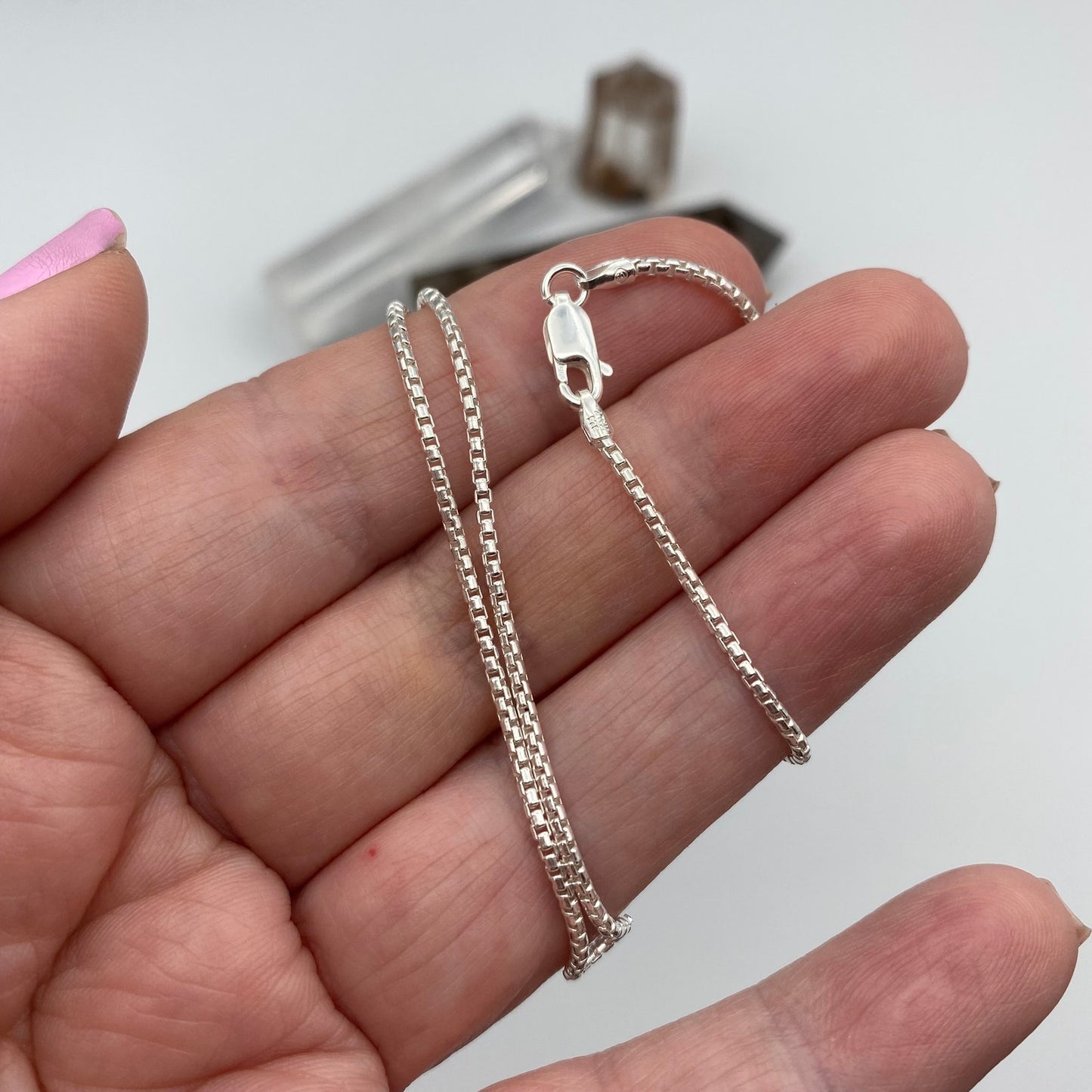 Sterling Silver Round Italian Box Chain 16"