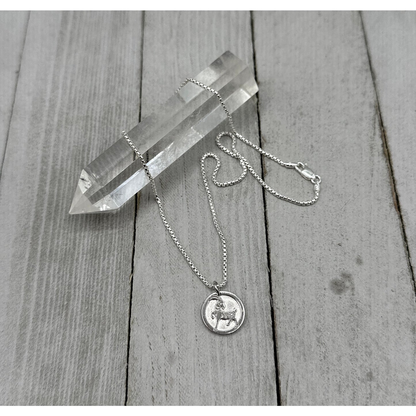 Chinese Zodiac Year of The Goat Pendant Necklace Sterling Silver