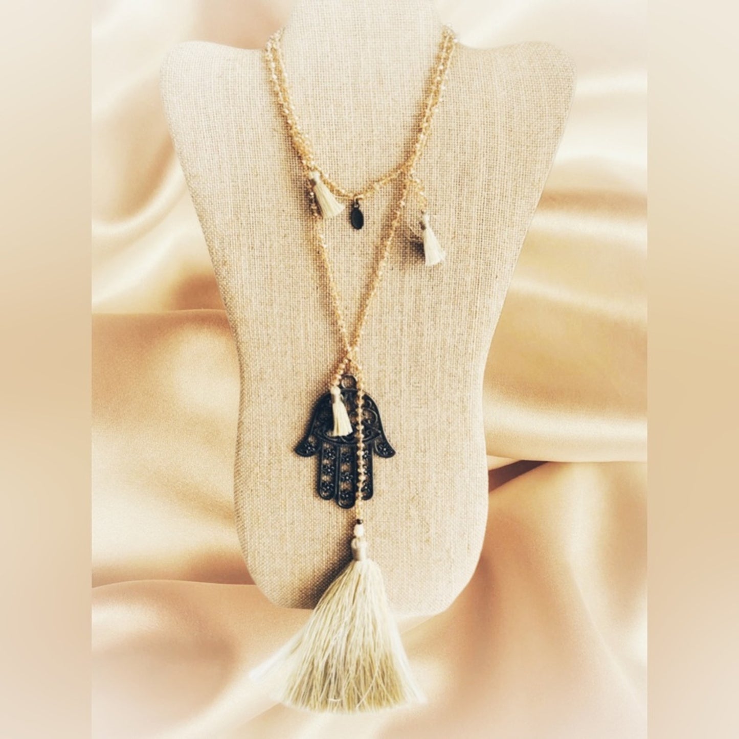 Zacasha Hamsa Bohemian Style Tassel Necklace