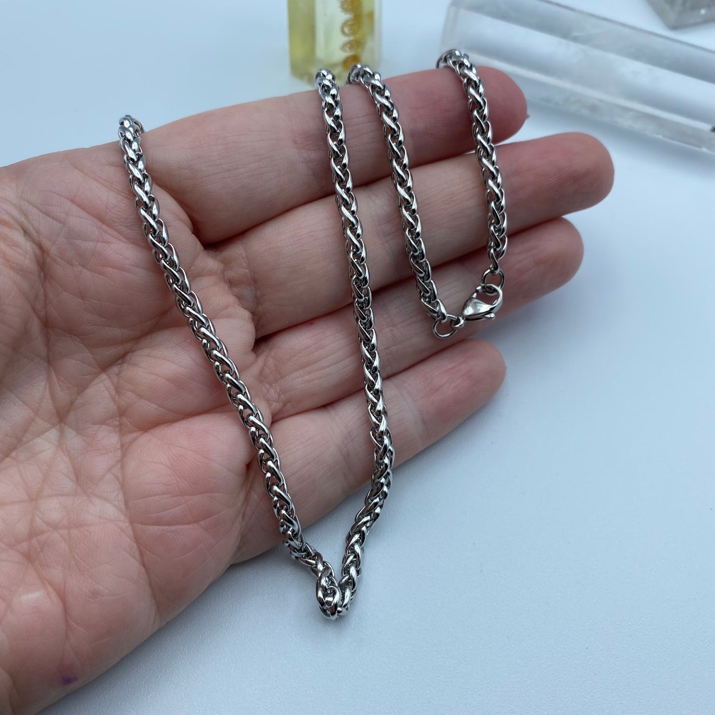 20 Inch Stainless Steel Wheat Chain With Lobster Claw Clasp, Unisex