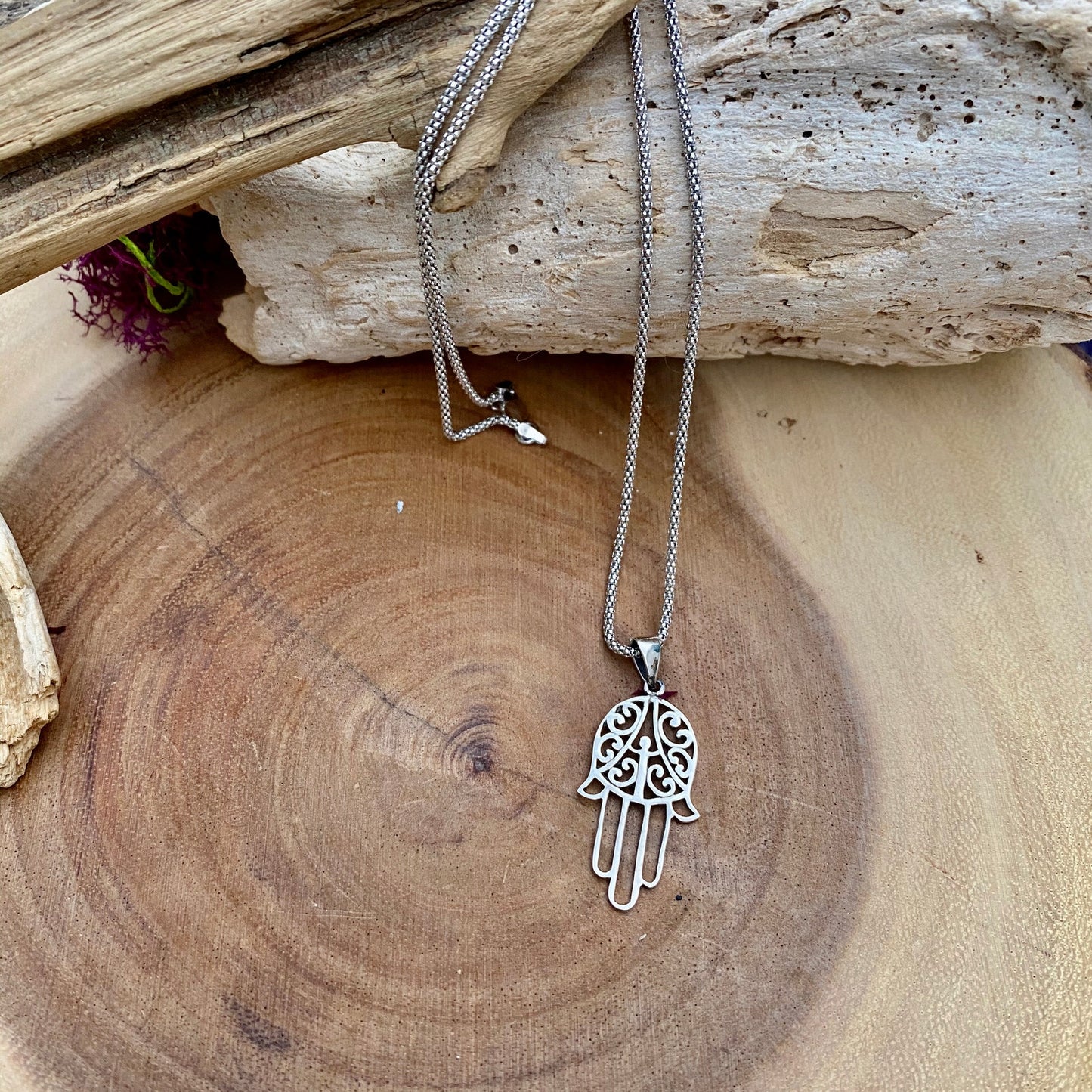 Hamza Sterling Silver Popcorn Chain Necklace