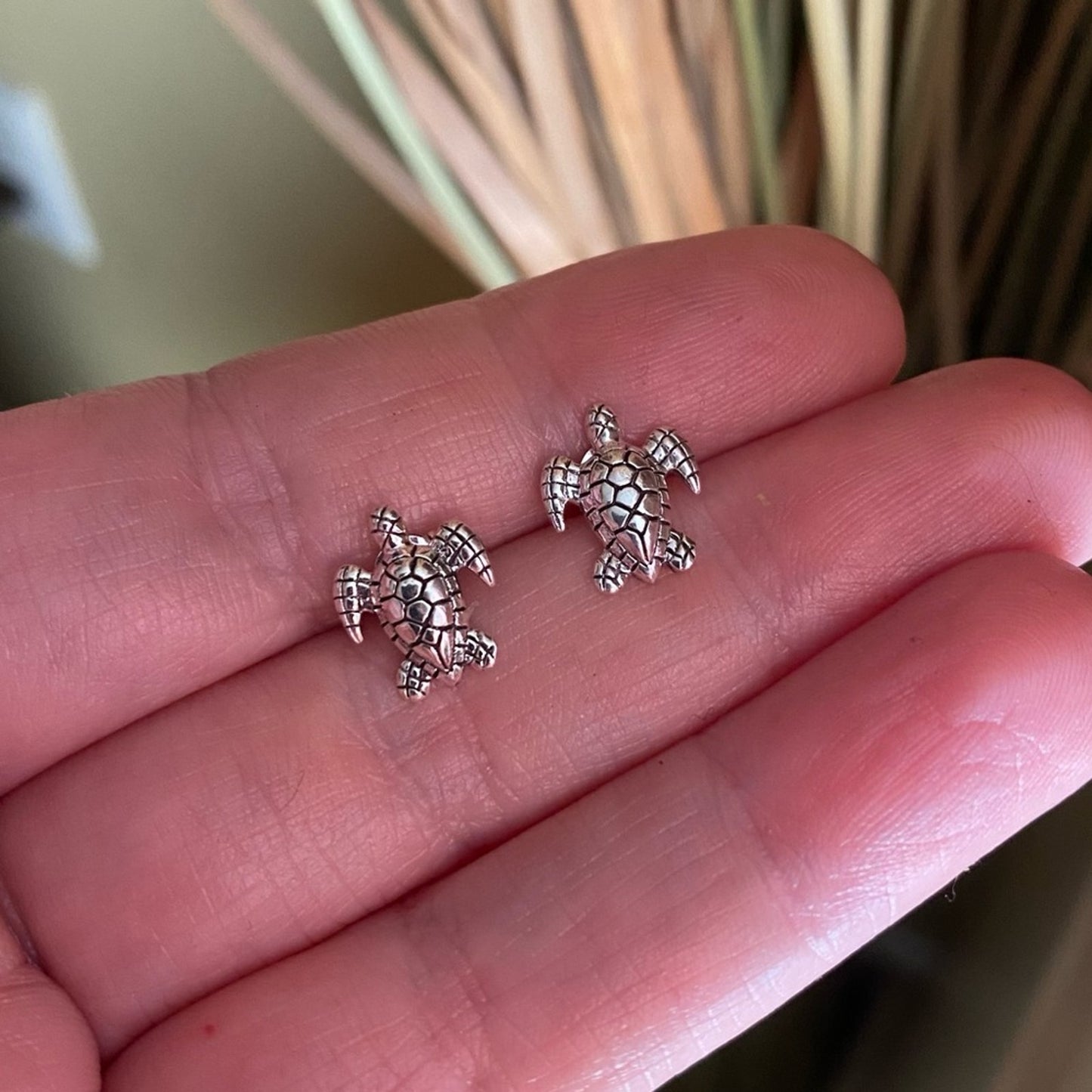 Sterling Silver Turtle Stud Earrings