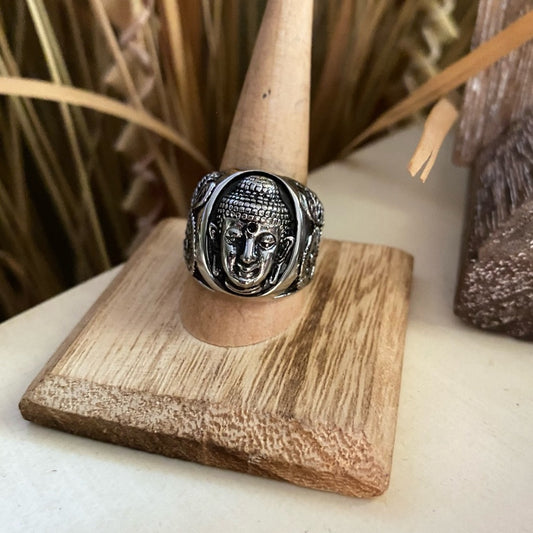 Buddha High Polished Stainless Steel Ring