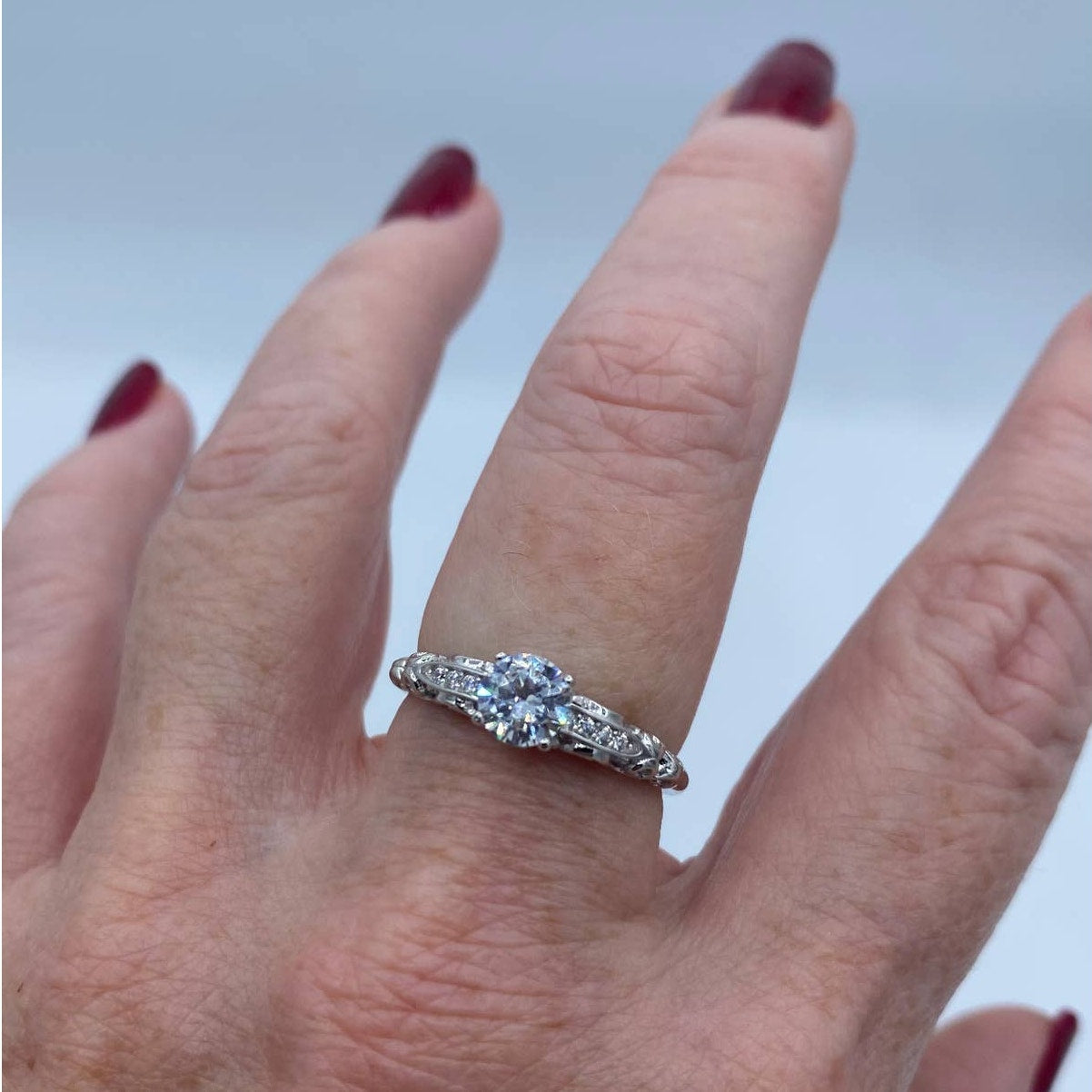 Sterling Silver Timeless Round Cut Clear CZ Engagement Ring