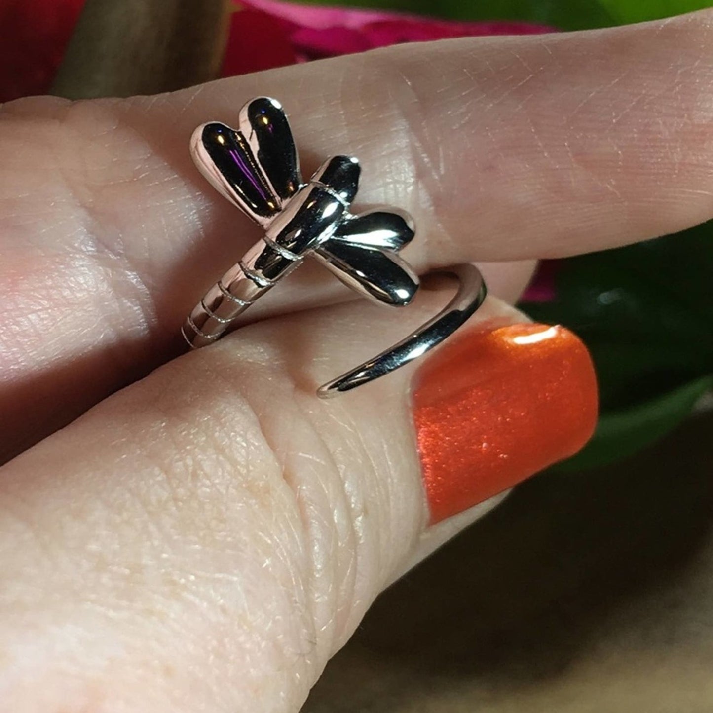 Dragonfly Sterling Silver Wrap Ring