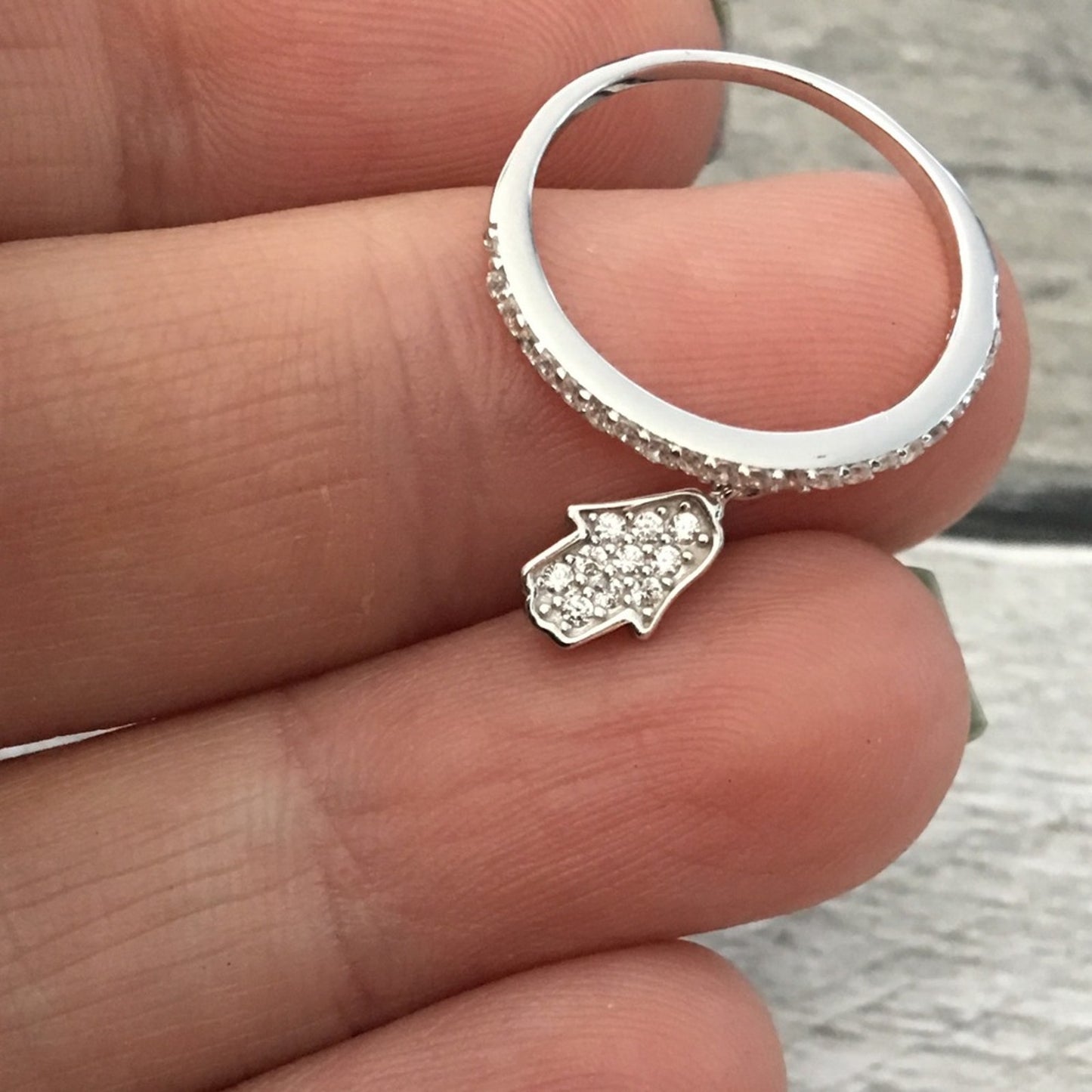 Hamsa Stelring Silver Ring Sizes 6,9,10