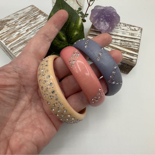 Vintage Resin Crystal Bangle Bracelet Bundle