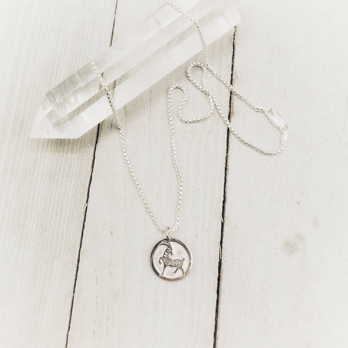Chinese Zodiac Year of The Goat Pendant Necklace Sterling Silver