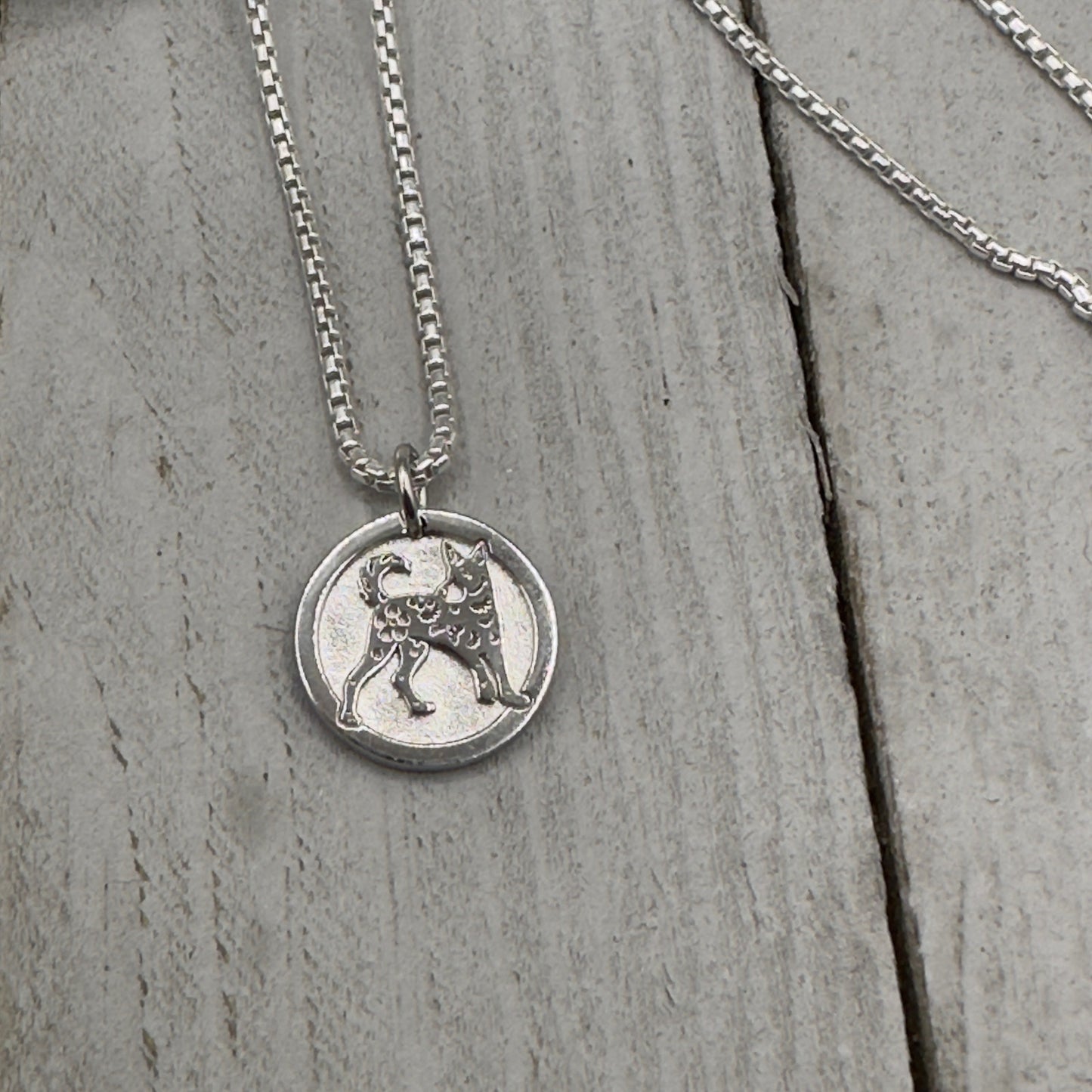 Chinese Zodiac Dog Pendant Necklace Sterling Silver