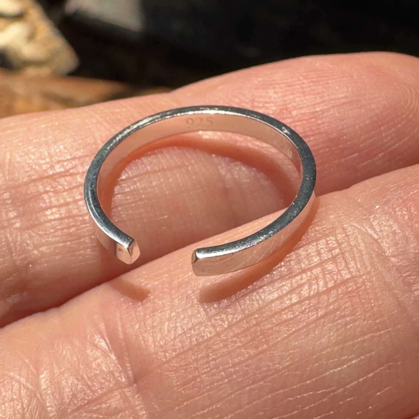 Sterling Silver 2mm Flat Band Toe Ring
