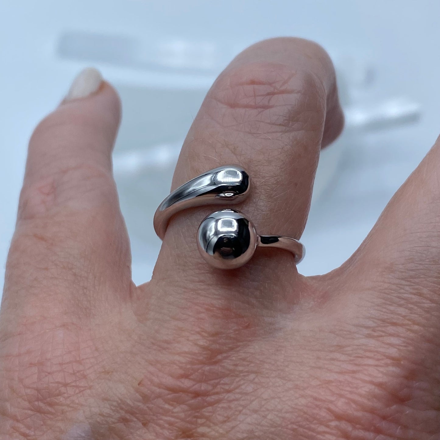 Sterling Silver Geometric Minimalist Spoon Ring