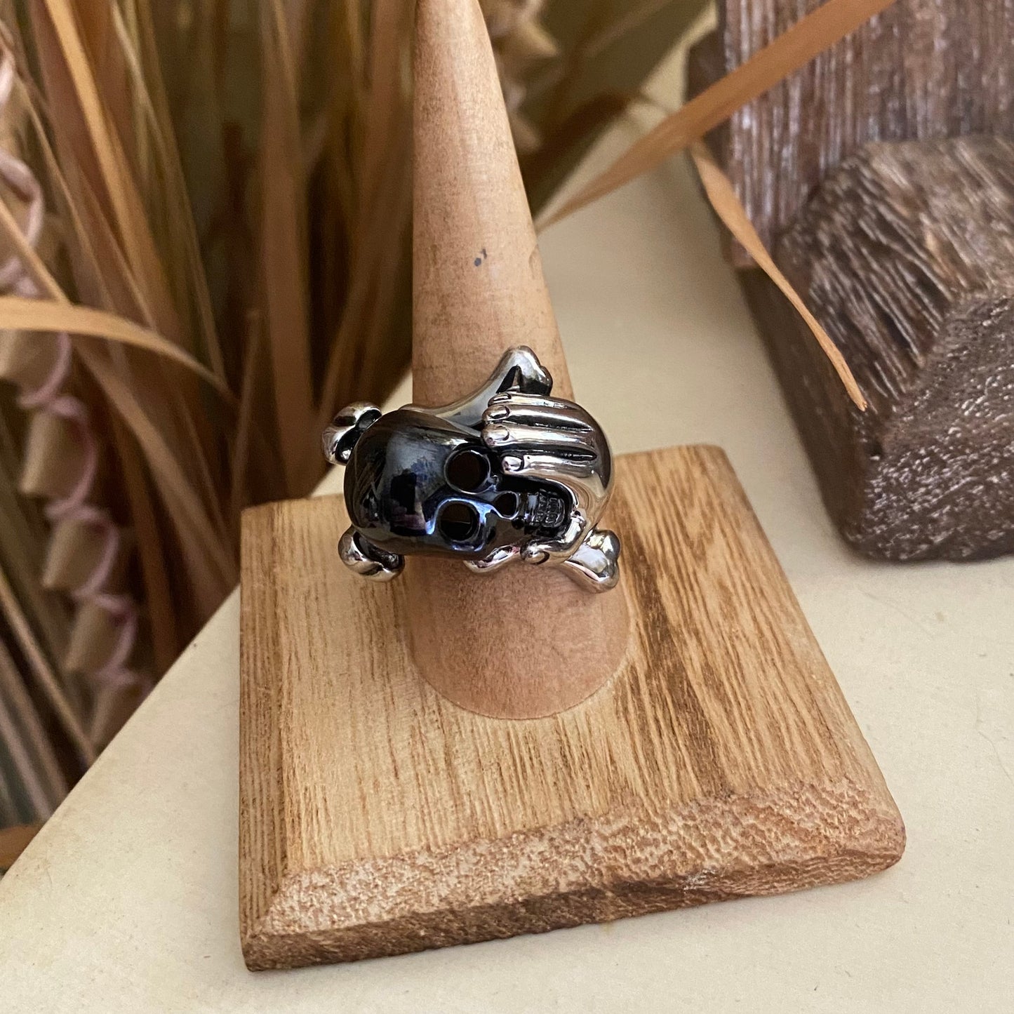 Black Skull Hand Ring Stainless Steel