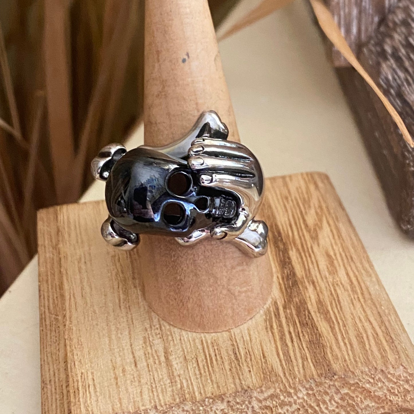 Black Skull Hand Ring Stainless Steel