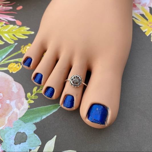 Sunburst Sterling Silver Toe Ring