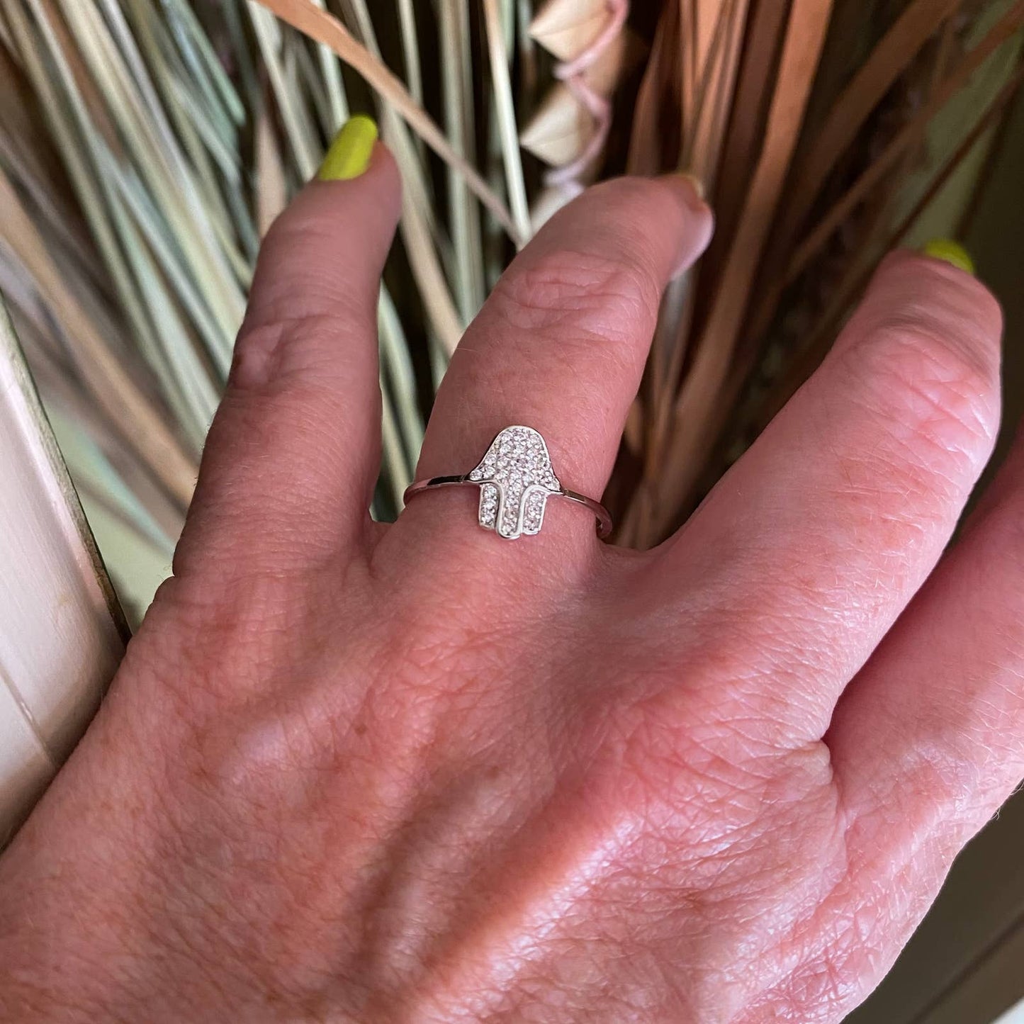 Hams Micro Pave CZ 14K Sterling Silver Ring