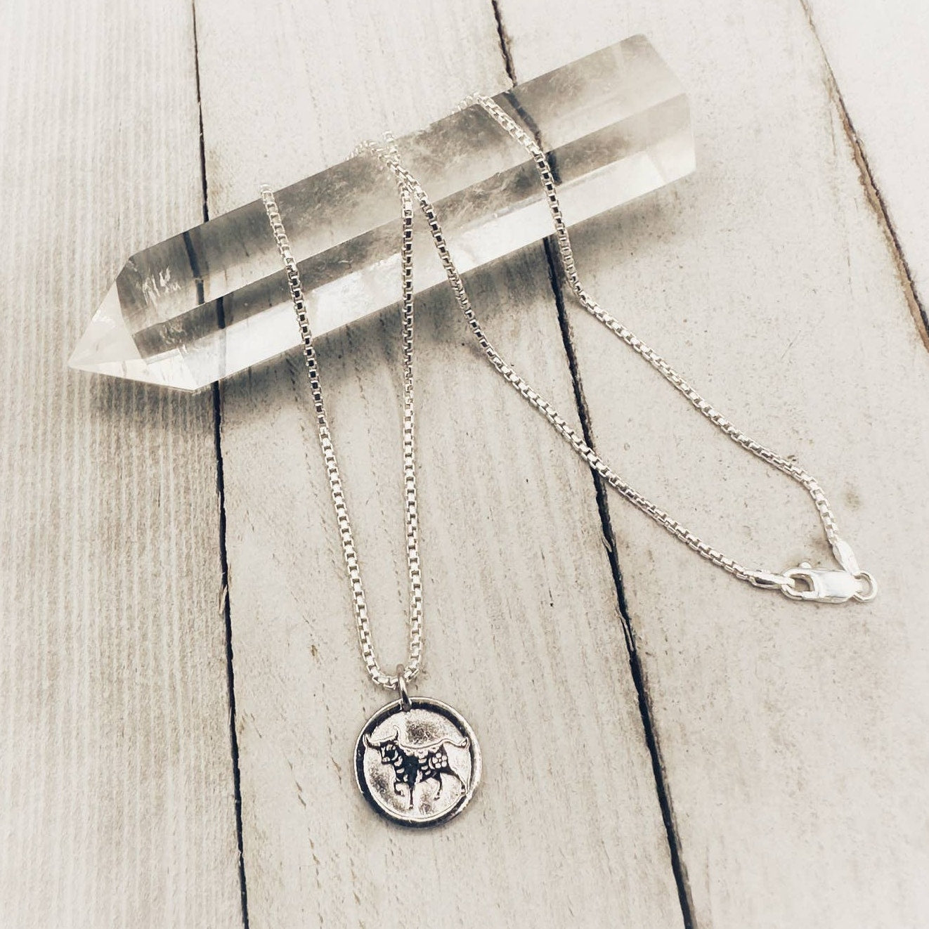 Chinese Zodiac Year of The Ox Pendant Necklace Sterling Silver