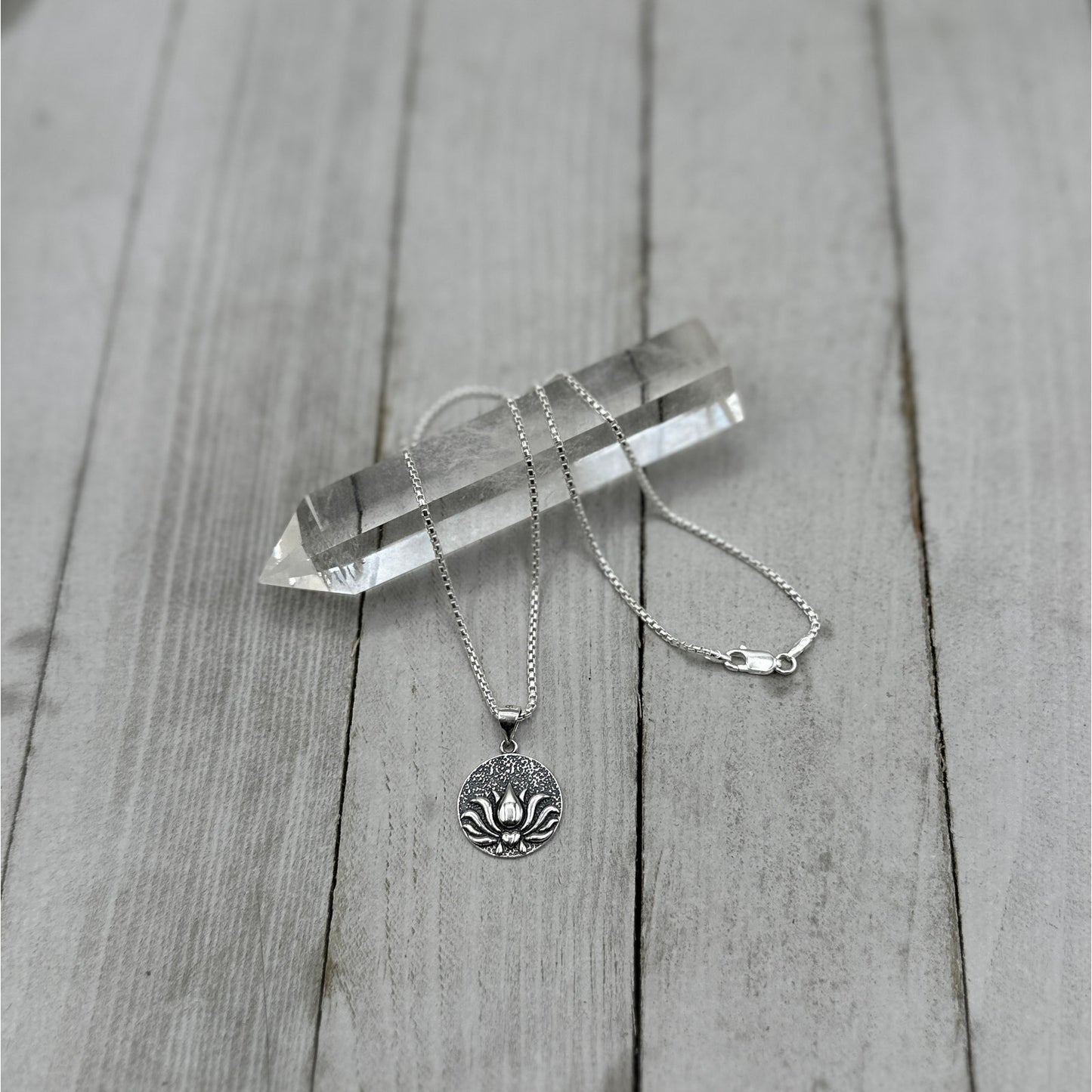 Sterling Silver Lotus Necklace Flower Necklace Boho