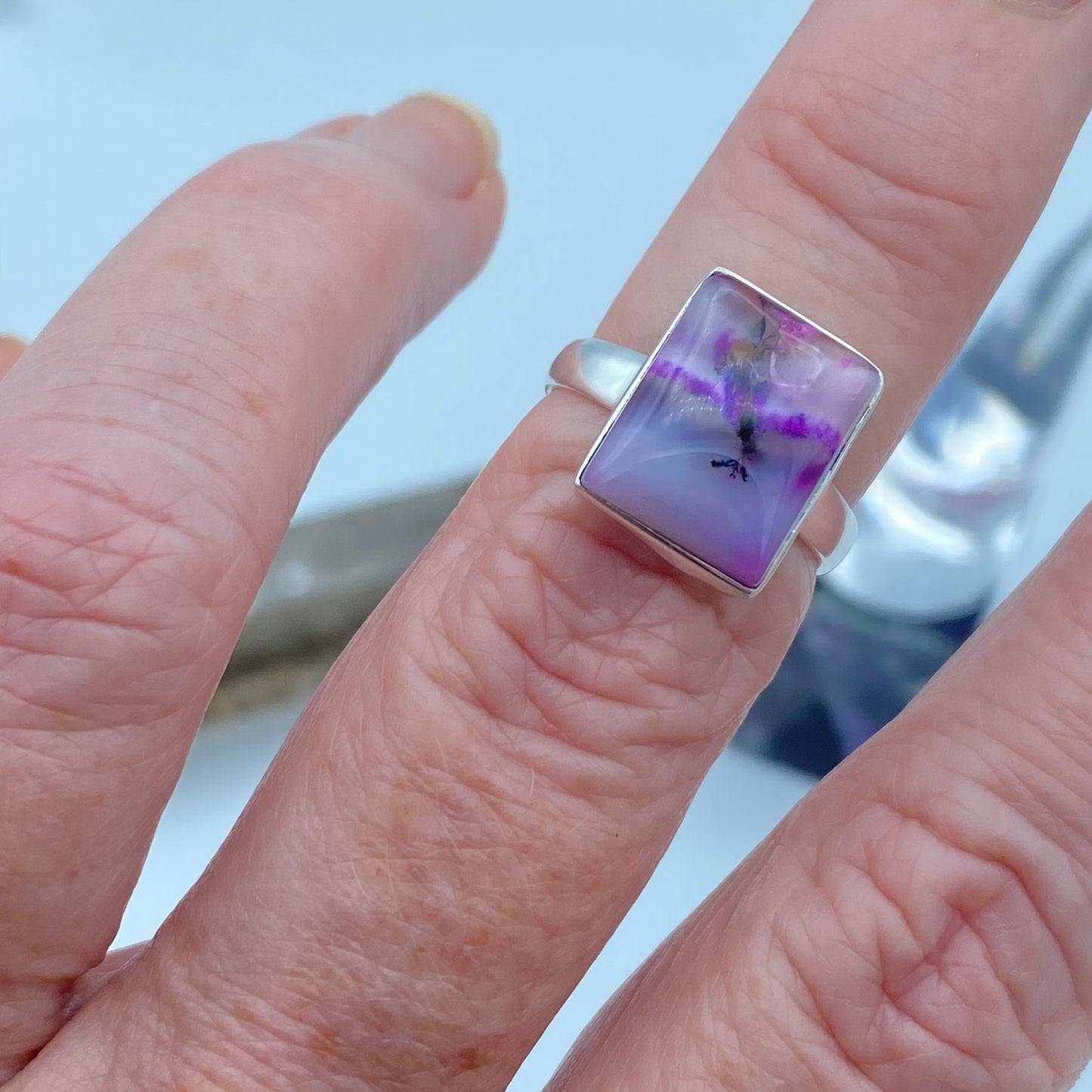 Dendritic Scenic Agate Gemstone Ring