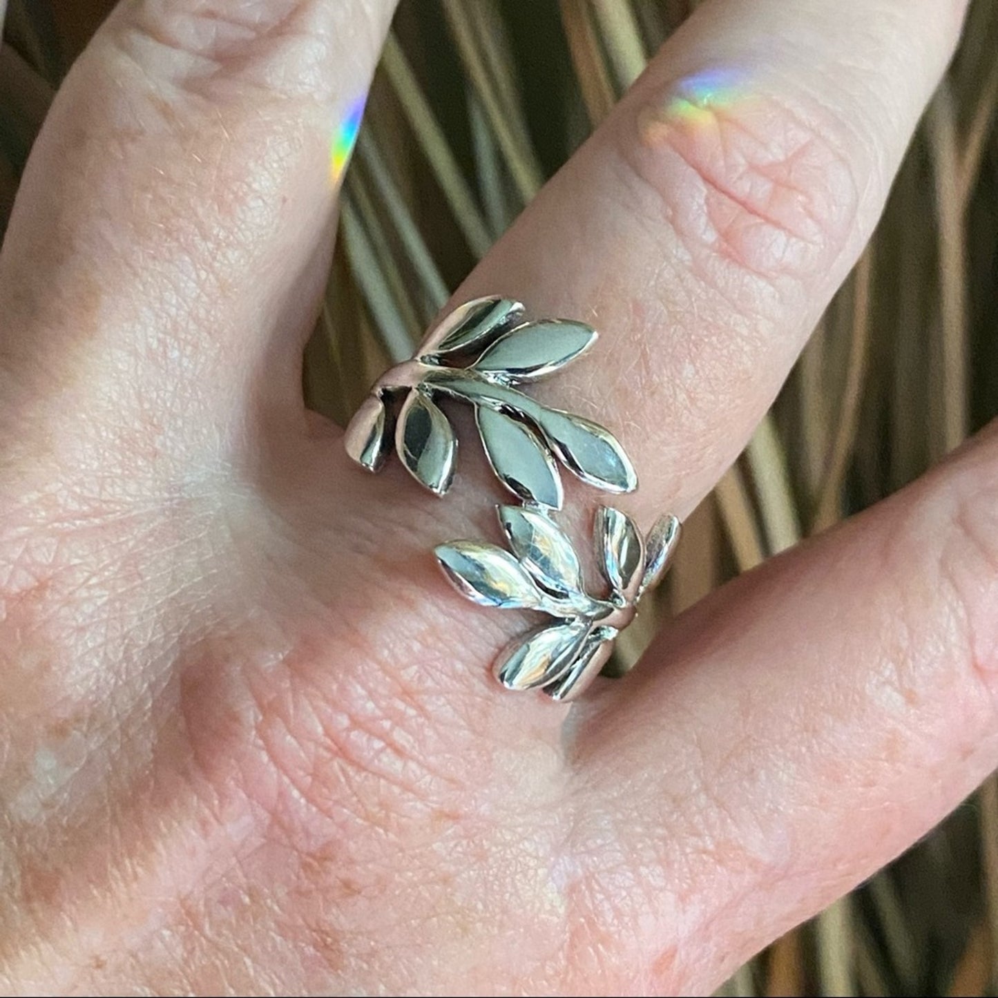 Vines Sterling Silver Leaves Ring