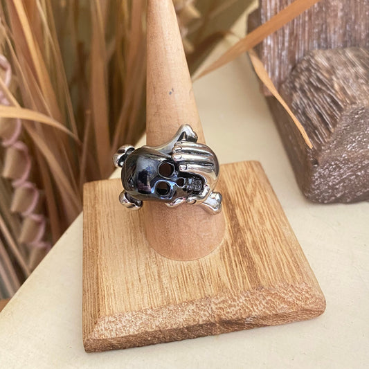 Black Skull Hand Ring Stainless Steel