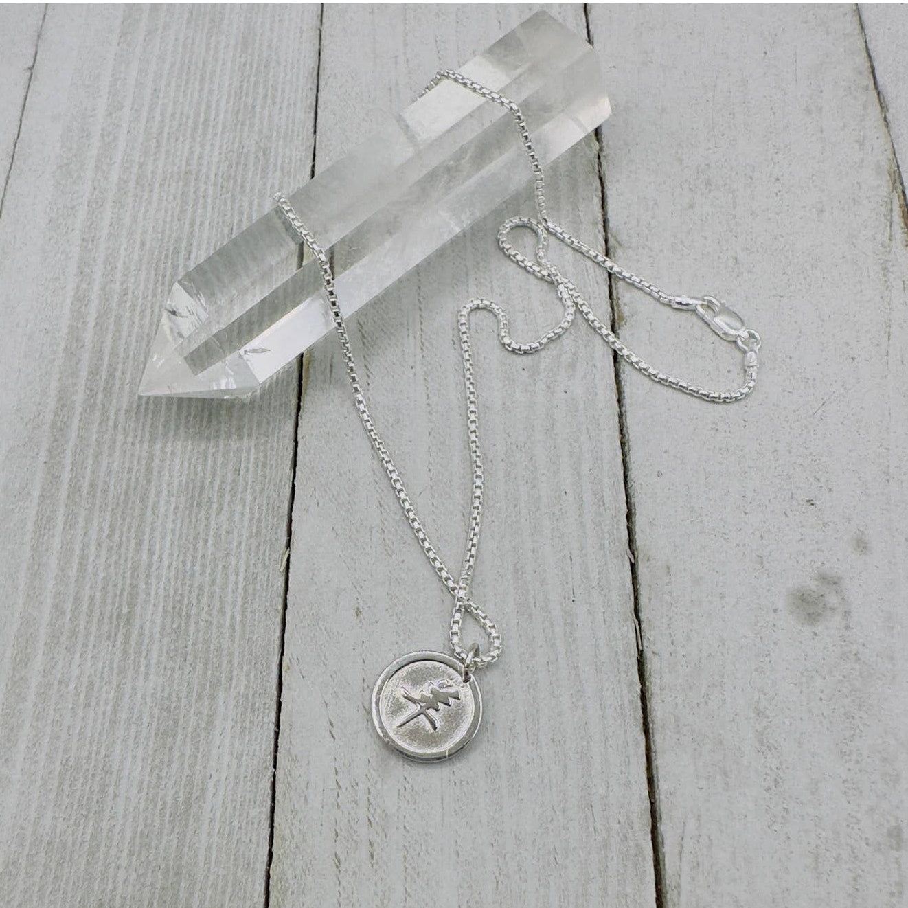 Chinese Zodiac Year of The Goat Pendant Necklace Sterling Silver