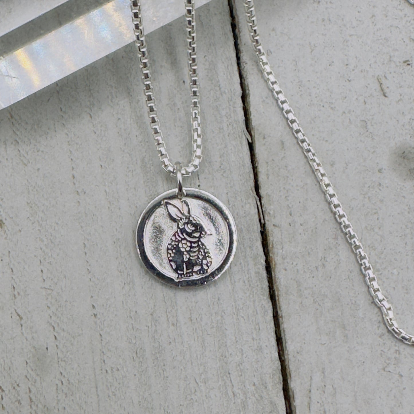 Chinese Zodiac Year of The Rabbit Pendant Necklace Sterling Silver
