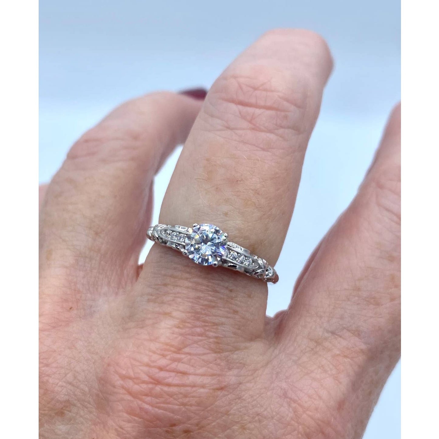 Sterling Silver Timeless Round Cut Clear CZ Engagement Ring