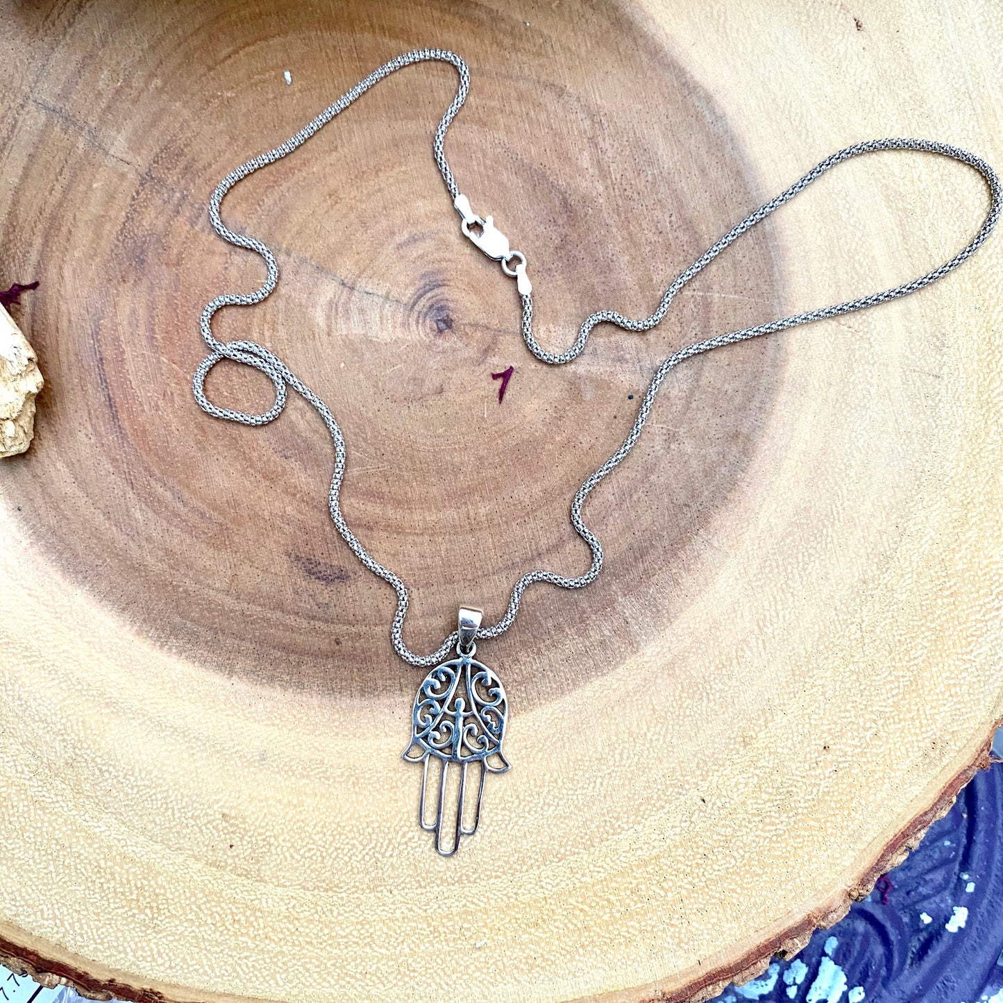 Hamza Sterling Silver Popcorn Chain Necklace