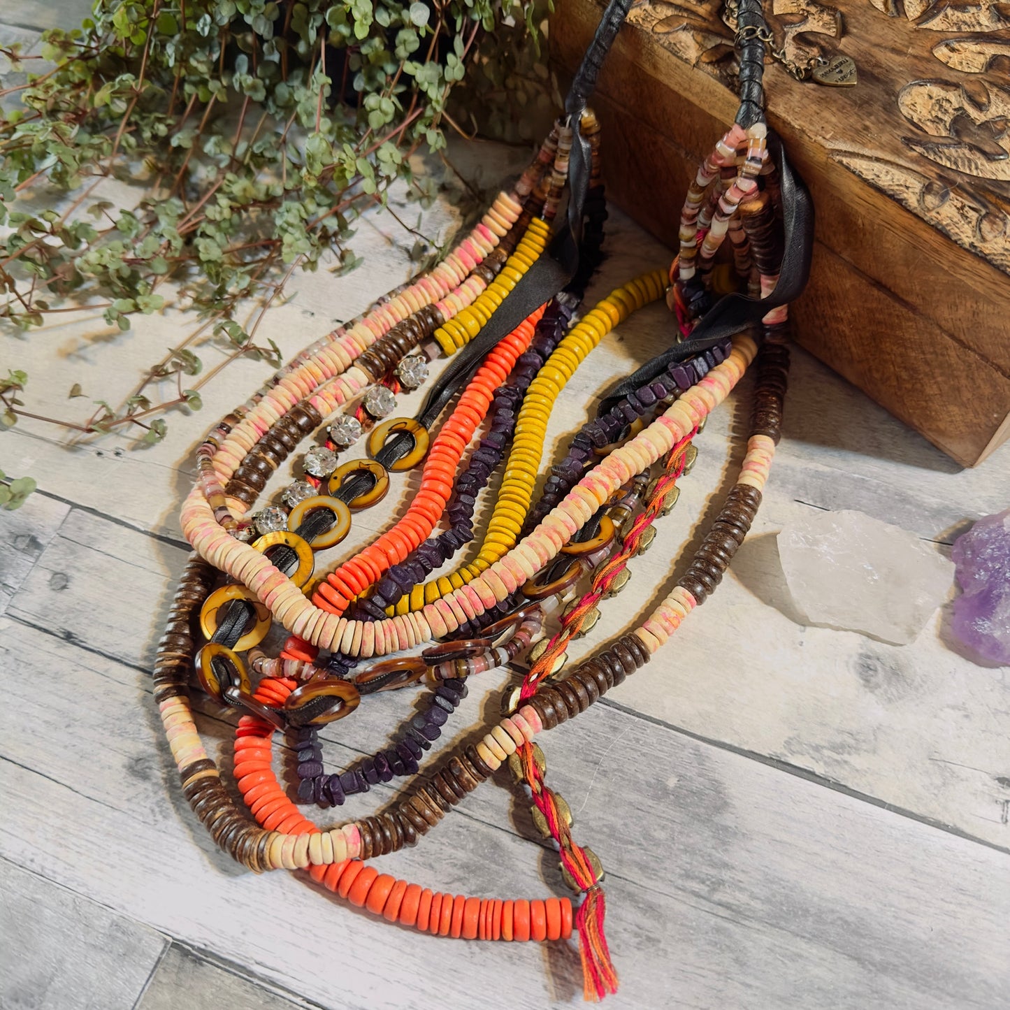 Vintage Harajuku Lovers Multi Strand Multi Beaded Necklace
