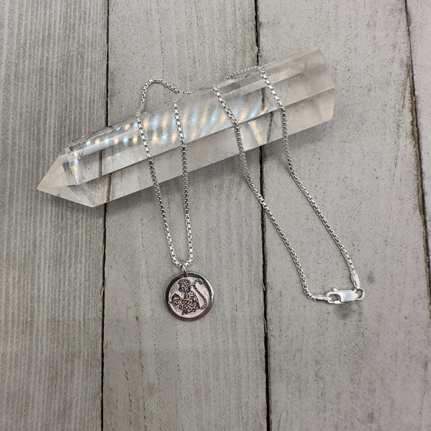 Chinese Zodiac Monkey Pendant Necklace Sterling Silver