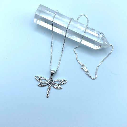 Dragonfly Sterling Silver Necklace, Spiritual