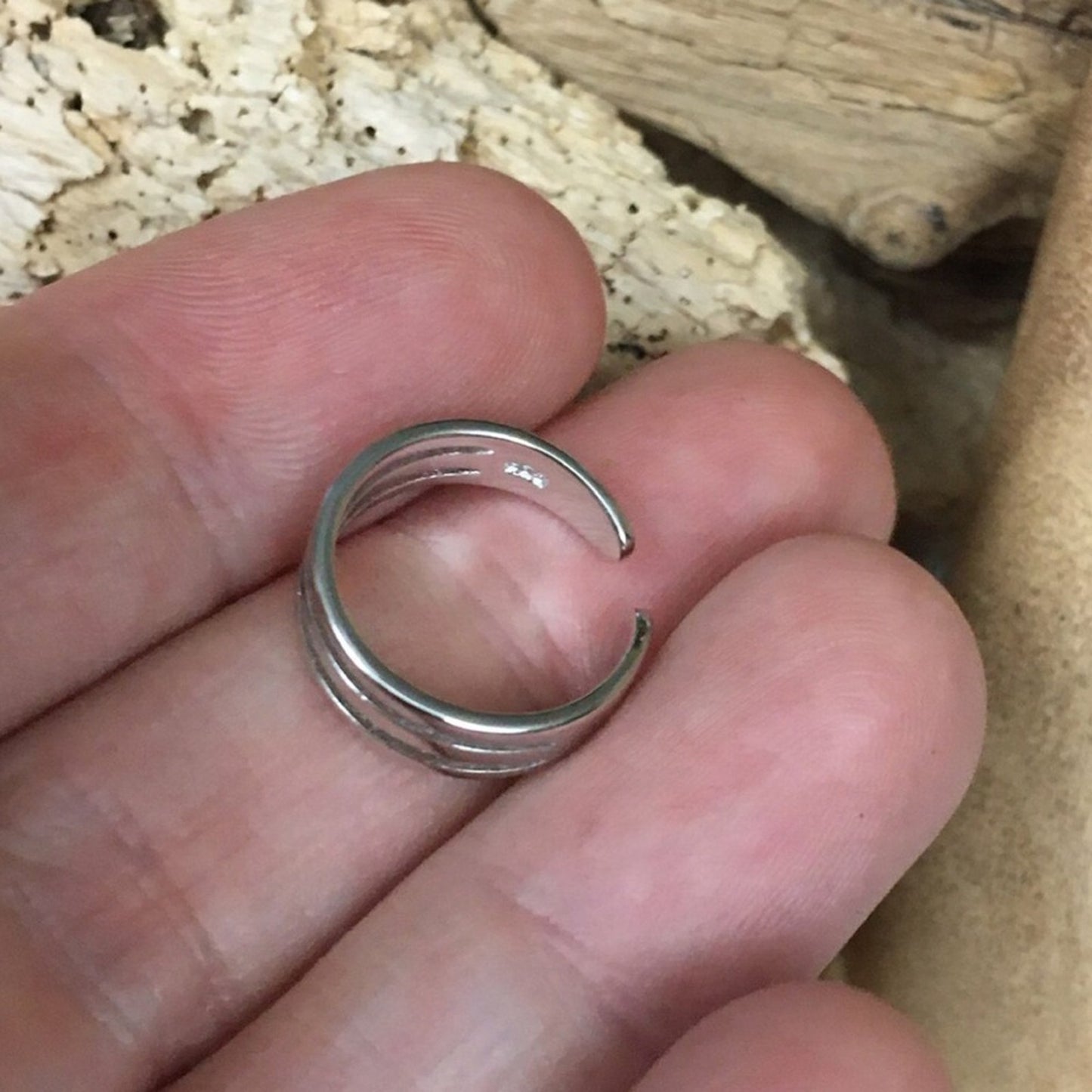 Triple Band Sterling Silver High Polish Toe Ring