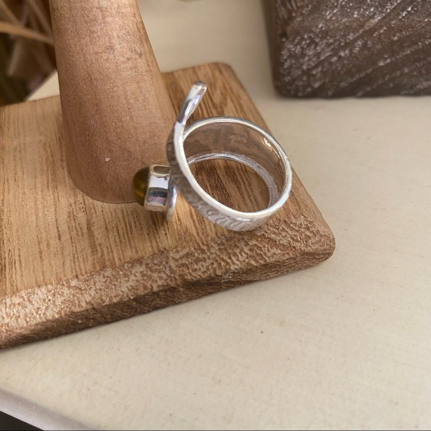 Tiger Eye Sterling Silver Adjustable Wrap Ring
