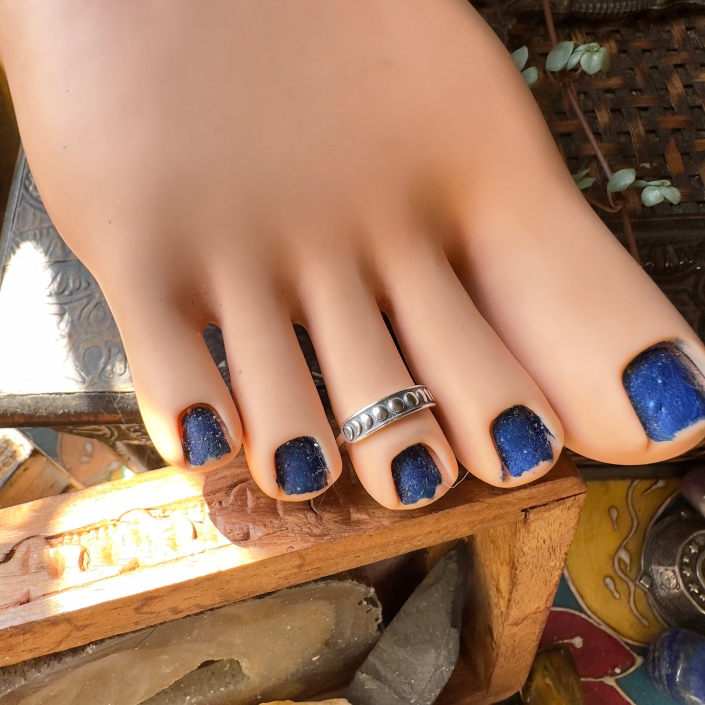 Moon Phase Sterling Silver Toe Ring