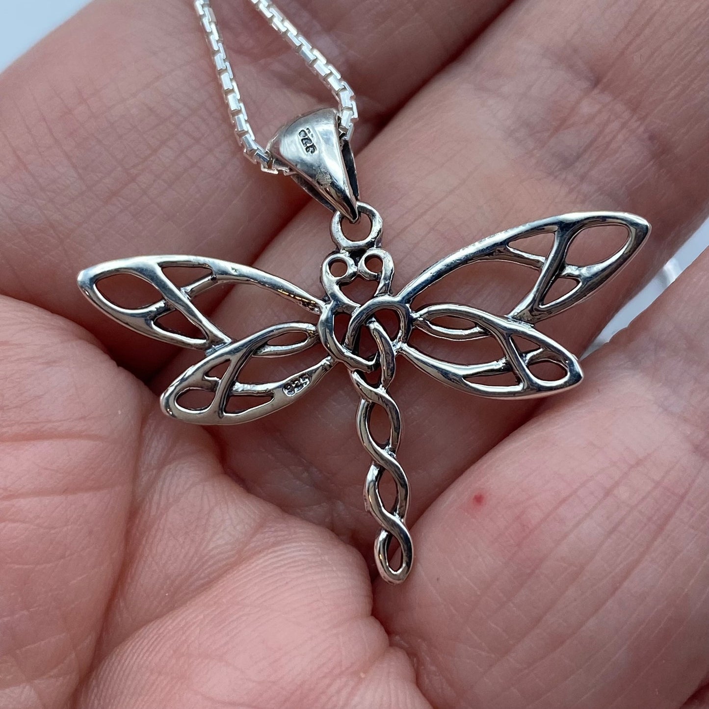 Dragonfly Sterling Silver Necklace, Spiritual