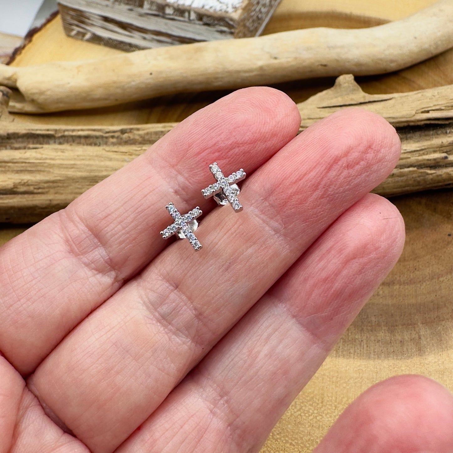 Cross Cubic Zirconia Earrings