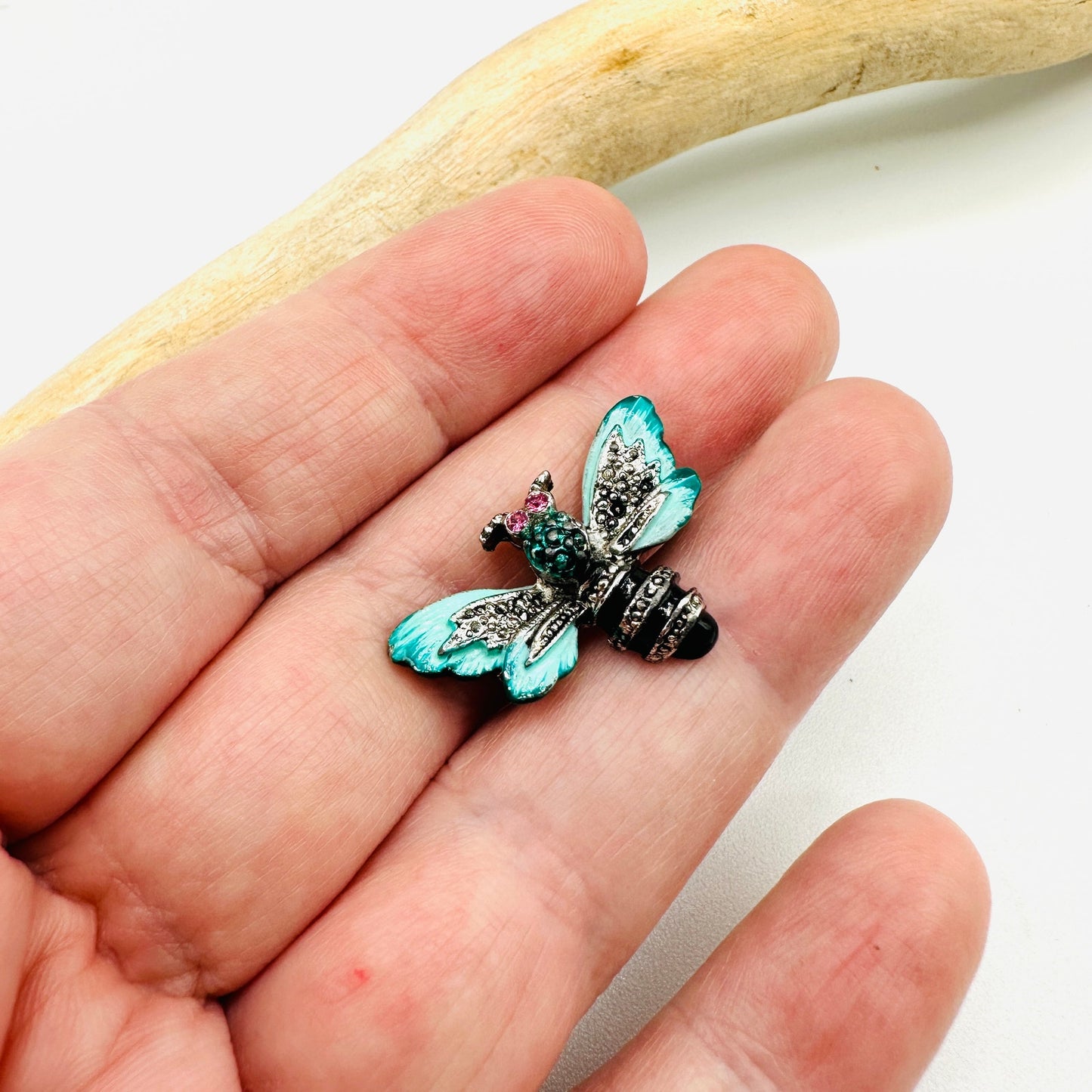 Vintage Hand Painted Bee Brooch Bee Pin