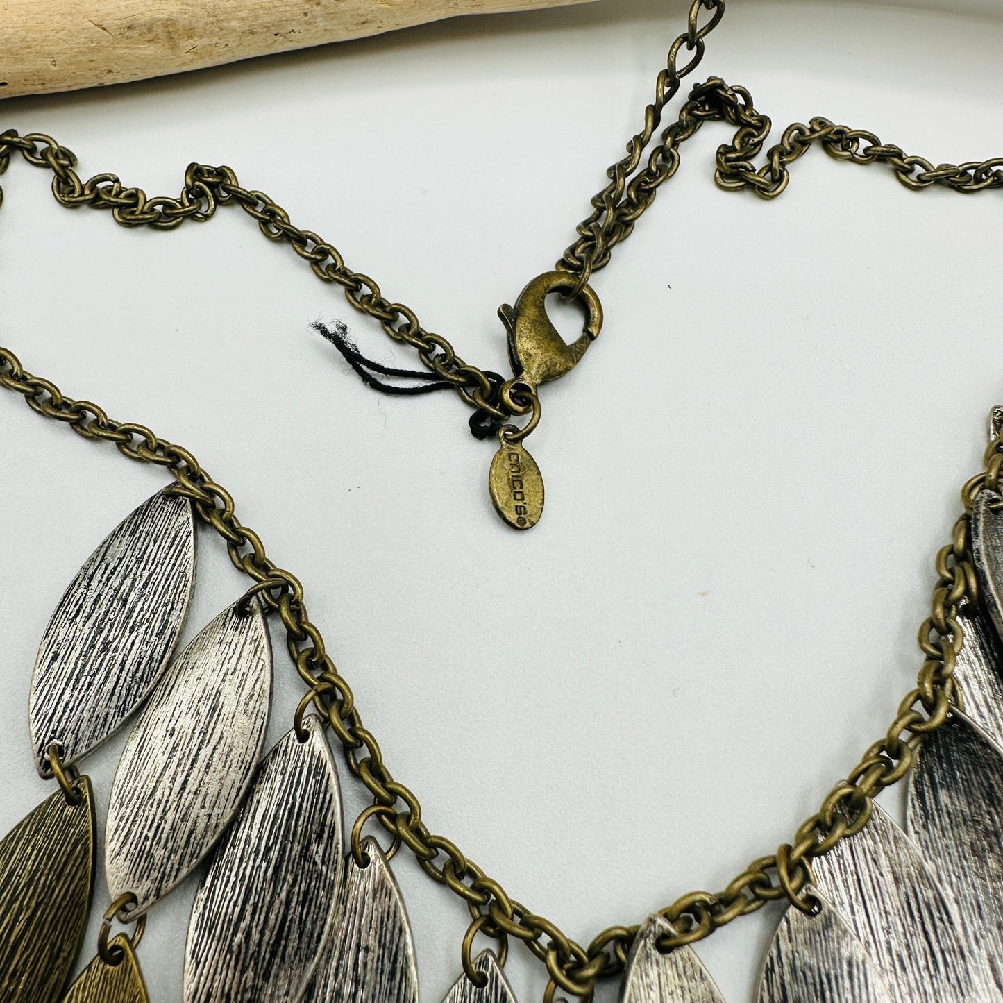 Vintage Chico's Takia Mixed Metal Statement Necklace