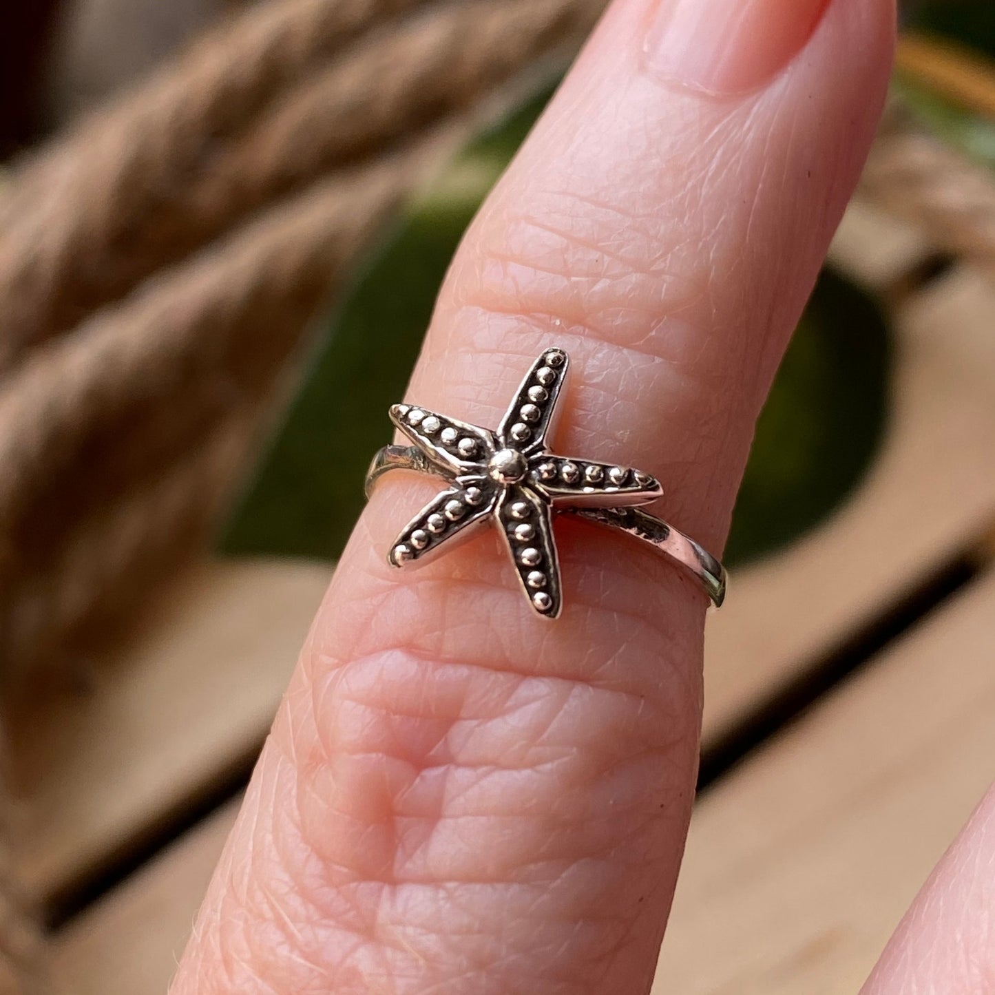 Sterling Silver Star Fish Toe Ring