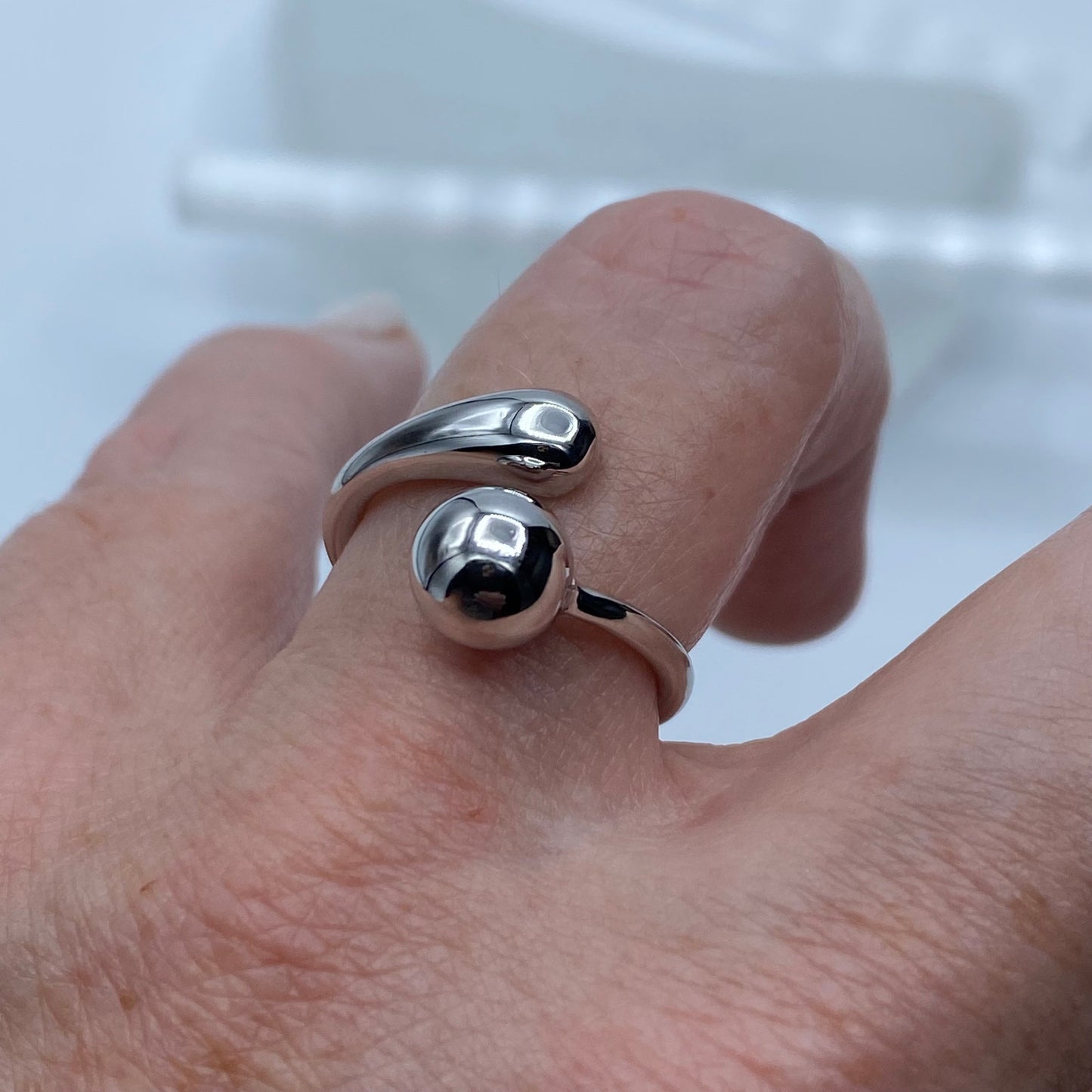 Sterling Silver Geometric Minimalist Spoon Ring