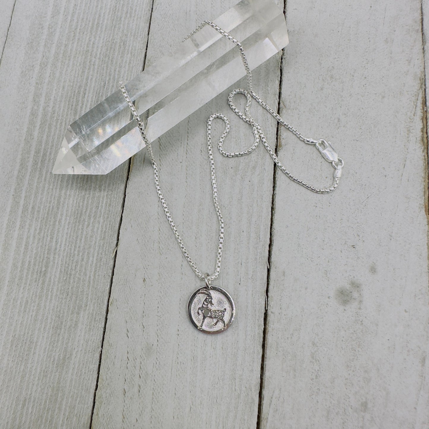 Chinese Zodiac Year of The Goat Pendant Necklace Sterling Silver