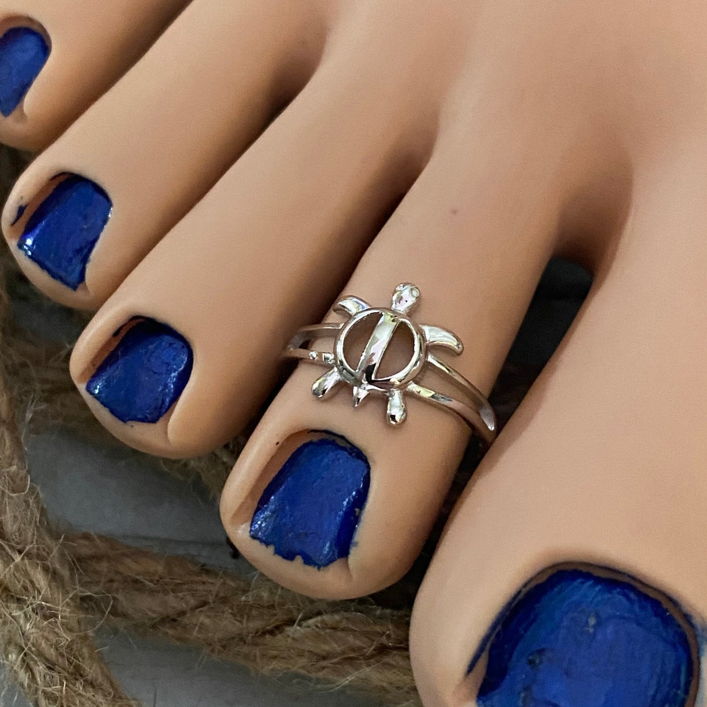 Sterling Silver Turtle Toe Ring Midi Ring