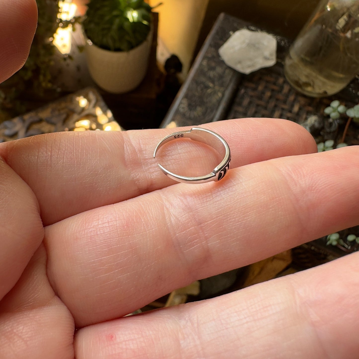 Moon Phase Sterling Silver Toe Ring