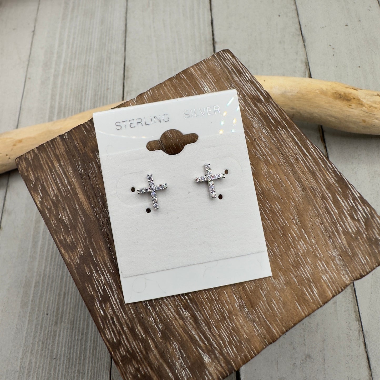 Cross Cubic Zirconia Earrings