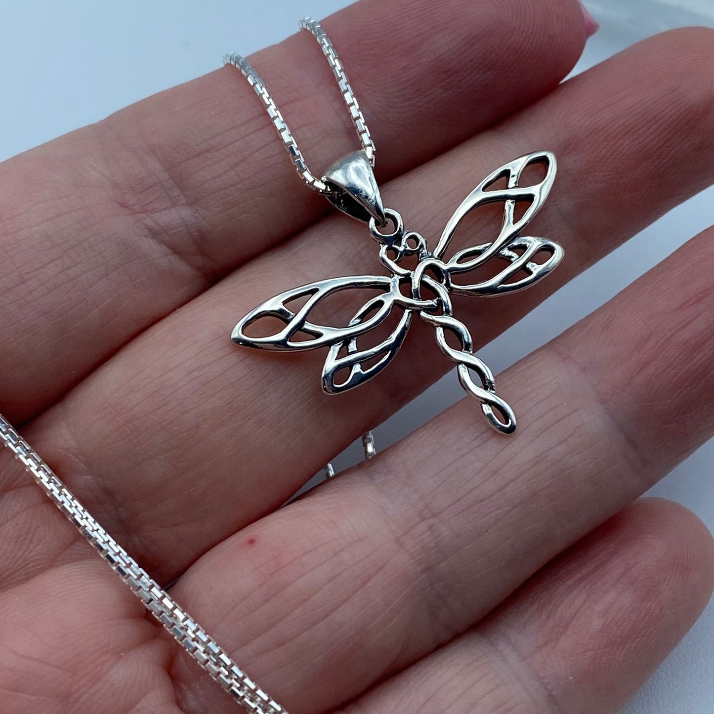 Dragonfly Sterling Silver Necklace, Spiritual