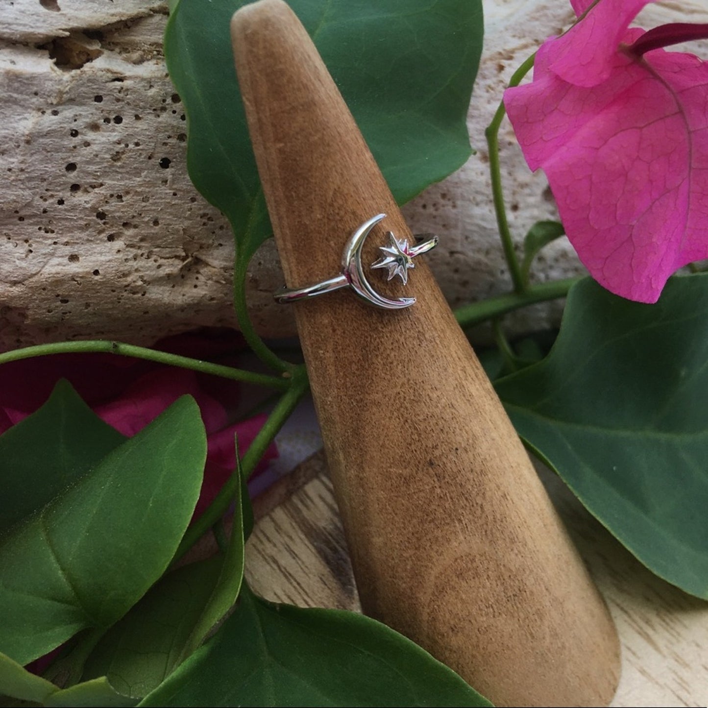 Sterling Silver Moon and Star Toe Ring