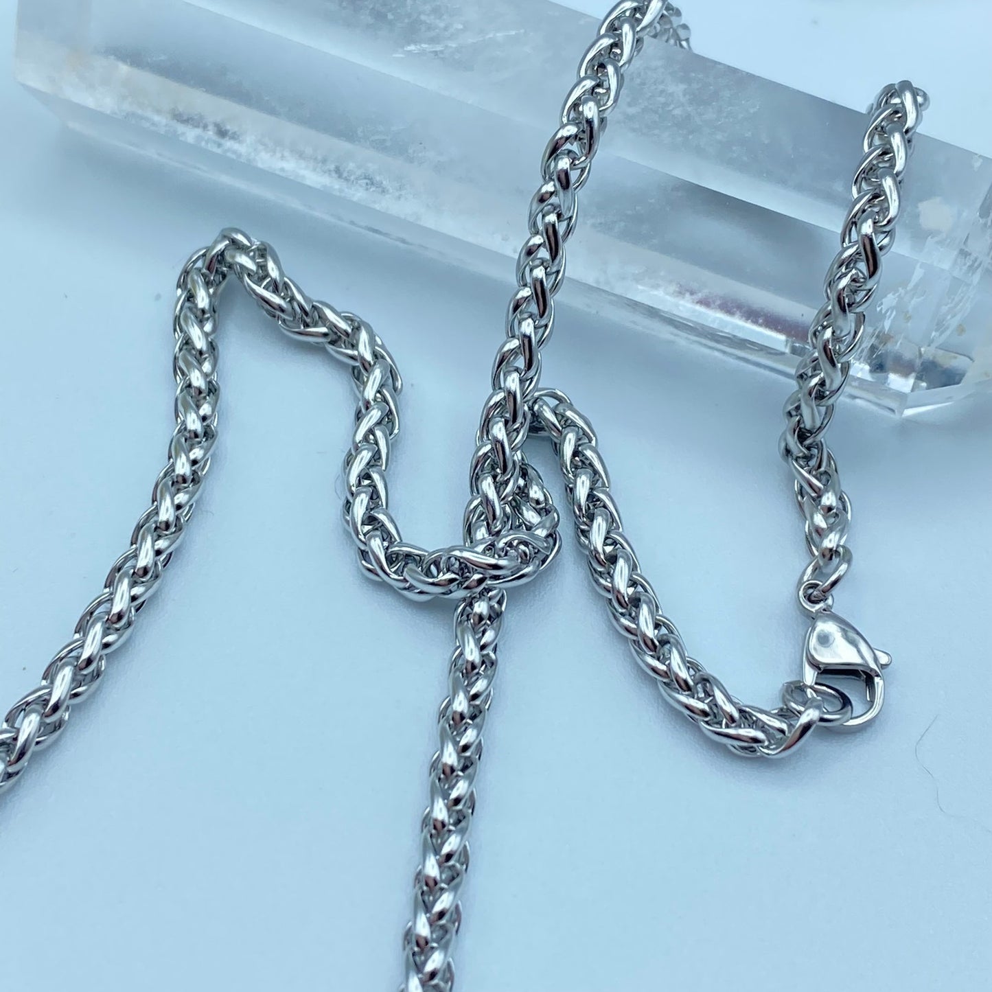 20 Inch Stainless Steel Wheat Chain With Lobster Claw Clasp, Unisex